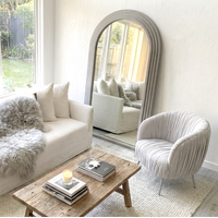 Interior Ave - Vespa Pleated Velvet Accent Chair – Pearl Grey