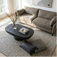 Interior Ave - Korra Sculptural Black Stone Coffee Table
