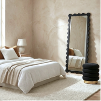 Interior Ave - Freya Scallop Mirror - Black - Large Full Length Mirror
