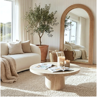 Interior Ave - Sierra Arched Step Mirror – Signature Sculptural Natural Wood Statement Piece