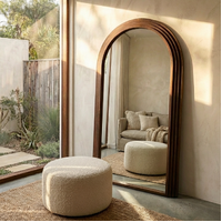 Interior Ave - Sierra Arched Step Mirror – Signature Sculptural Walnut Statement Piece