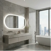 Interior Ave - 60 x 120cm Oval Frameless LED Bathroom Mirror