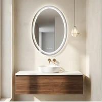 Interior Ave - 50 x 70cm Oval Frameless LED Bathroom Mirror