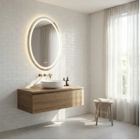 Interior Ave - 60 x 80cm Oval Frameless LED Bathroom Mirror
