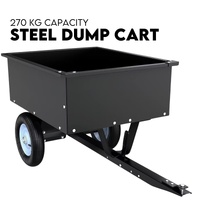 270kg Steel Dump Cart for Ride on Mower ATV Metal Garden Trailer