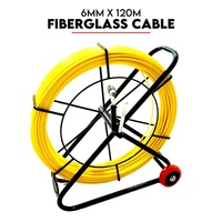 120M×6MM Fish Tape Puller Fiberglass Wire Cable Running Duct Rodder with Wheels