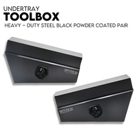 Under Tray Tool Box Underbody Pair Set 750mm Black Steel