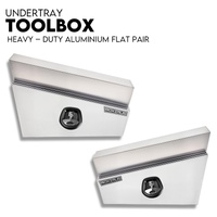 Under Tray Tool Box Underbody Pair Set 750mm Aluminium