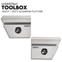 Under Tray Tool Box Underbody Pair Set 600mm Aluminium