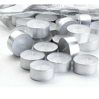 100 Pack Bulk Tea Lights Candles - White Smokeless Tealights Unscented - 9 Hour Burn Time
