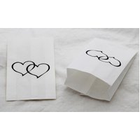 100 Pack Wedding Cake Bags Greaseproof Wax Paper Slice Take Home Favour Large Heart