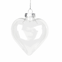 50 Wholesale Pack Iridescent Glass Heart Ornaments Fillable Baubles for Christmas Party Wedding DIY Craft Decorations