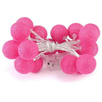 20 Ball HOT Pink 3m String Light Battery Box 5cm Cotton Ball  Christmas Birthday Bbay Girl Special Occasion Decoration