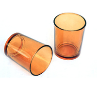 10 Pack Orange Glass Votive Tealight Candle Holders House Party Centerpiece Xmas Wedding Decor Glass Candlestick Party Decorations Bridal Baby Shower 
