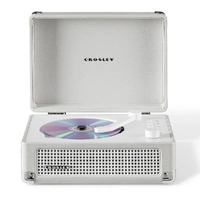 Crosley Cruiser Portable Retro CD Player with Stereo Bluetooth Speakers, FM Radio - White Sands