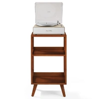 Crosley Stave 2-Speed Bluetooth Record Player Turntable with Built-in Speakers  + Crosley Asheville Stand Bundle - Natural