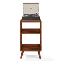 Crosley Stave 2-Speed Bluetooth Record Player Turntable with Built-in Speakers  + Crosley Asheville Stand Bundle - Walnut