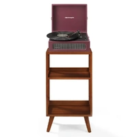Crosley Voyager Bluetooth Portable Turntable + Crosley Asheville Stand Bundle  - Burgundy