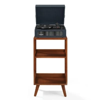 Crosley Voyager Bluetooth Portable Turntable + Crosley Asheville Stand Bundle - Navy