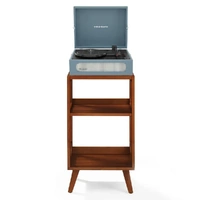 Crosley Voyager Bluetooth Portable Turntable + Crosley Asheville Stand Bundle  - Washed Blue