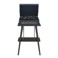 Crosley Voyager Bluetooth Portable Turntable + Entertainment Stand Bundle  - Navy