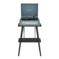 Crosley Voyager Bluetooth Portable Turntable + Entertainment Stand Bundle  - Washed Blue