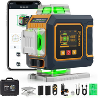 CIGMAN 16 Lines Green Laser Level 4×360° Self Leveling, Side LCD, CMS04