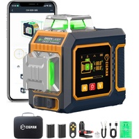 CIGMAN Green Laser Level, 3x360° Side LCD 12-Line Self-Leveling, Bluetooth App Remote, Pulse Mode for Receiver, ±1/8 in. at 33 ft Accuracy, 2x Li-ion 