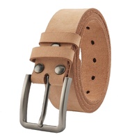 Men's Genuine Leather Belt Full Grain Cowhide Belt with Detachable Buckle (120cm)
