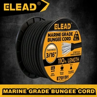 ELEAD 3/16" x 110FT Heavy Duty Bungee Cord Roll 5mm Marine Grade Shock Cord