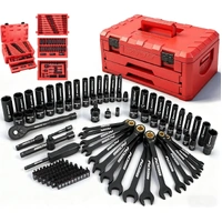 SEDY 132-Piece Mechanics Tool Set, Ratchet Spanner & Socket Wrench Set, SAE/Metric 1/4" & 3/8" Socket Set, Extensions & Adapters