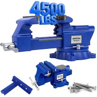 SEDY 6-Inch Bench Vise with Jaw Pads, Heavy Duty Workbench Vise with Anvil, 360° Swivel Locking Base