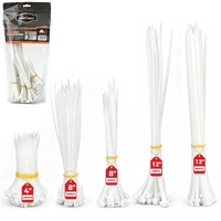 HORUSDY 520-Piece White Cable Ties Assortment, Nylon Zip Ties in 5 Sizes, Self-Locking Cable Ties for Cable Management
