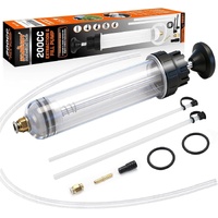 HORUSDY 200cc Fluid Extractor Syringe Oil Pump, Fluid Evacuator with 23" Flexible Hose, 12" Fine & Coarse Hoses