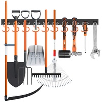 64" Wall Mount Tool Hanger Garden Storage Organizer Mop Broom Holder Hook Pegs