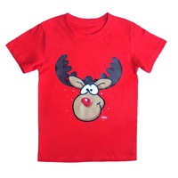 New Funny Adult Xmas Christmas T Shirt Tee Mens Womens 100% Cotton Jolly Ugly, Reindeer (Red), XS