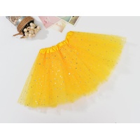 Sequin Tulle Tutu Skirt Ballet Kids Princess Dressup Party Baby Girls Dance Wear, Yellow, Kids