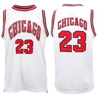New Men's Basketball Jersey Sports T Shirt Tee Vest Tops Gym Chicago Los Angeles, White - Chicago 23, 3XL