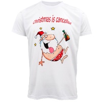 New Funny Adult Xmas Christmas T Shirt Tee Mens Womens 100% Cotton Jolly Ugly, Christmas Is Cancelled, M