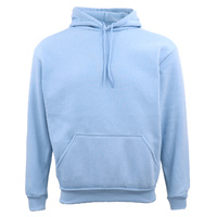 Adult Unisex Men's Basic Plain Hoodie Pullover Sweater Sweatshirt Jumper XS-8XL, Light Blue, 2XL