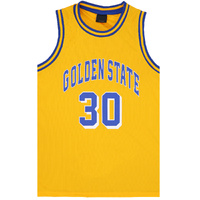 New Men's Basketball Jersey Sports T Shirt Tee Vest Tops Gym Chicago Los Angeles, Yellow - Golden State 30, L