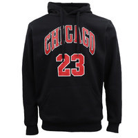 Men's Fleece Pullover Hoodie Jacket Sports Jumper Jersey Chicago Golden State, Black - Chicago 23, S