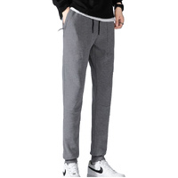 Men's Fleece Slim Trackpant Sport Joggers w Zipped Pockets Gym Casucal Trousers, Dark Grey, XL