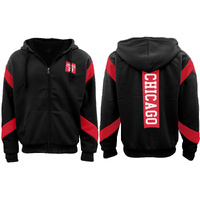 Mens Fleece Sherpa Fur Hooded Thick Winter Jacket Chicago 23 Michael Jordan Coat, Black, L