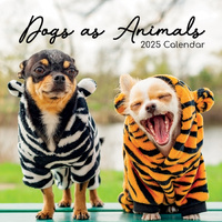 Dogs as Animals - 2025 Square Wall Calendar Pets Animals 16 Months Planner Gift