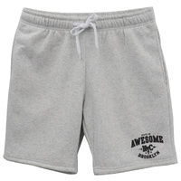 Men's Fleece Shorts Casual Sports Sweat Pants w Elastic Waist Drawstring Pockets, Light Grey, XS
