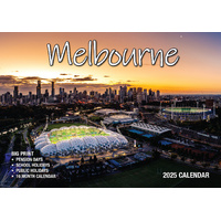 Melbourne - 2025 Rectangle Wall Calendar 16 Months Planner Cityscapes Landmarks