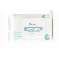 Buena Baby Wipes – Hand &amp; Mouth Wipes – 80 Wipes per Pack – Carton of 32 Packs