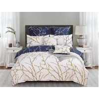 Tree Reversible Super King Size Bed Quilt/Duvet Cover Set Beige