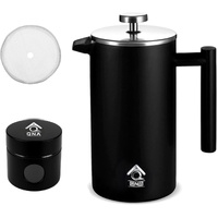 Black French Press Coffee Maker 350ml with Coffee Bean Can + Extra Filter Gift Set